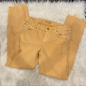 Dear John Cropped Straight Leg Yellow Jeans